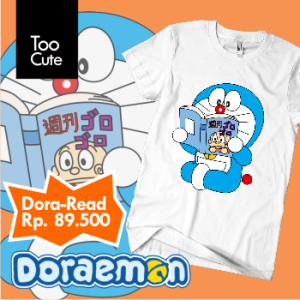 Kaos Desain Doraemon Reading